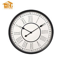 Metal Clock  Round Iron Classical Home with Roman Numbers SY180010 INNOVA HOME