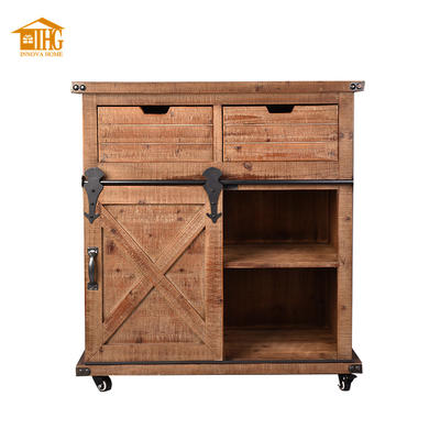 Storage Cabinet Wood Drawer with Sliding Barn Door HH176028 INNOVA HOME
