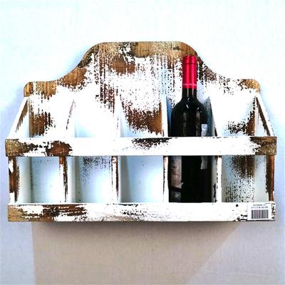 Commercial display french small mini plywood mdf floating antique solid wooden wall mount shelf bar bottle wine rack  HH188084 INNOVA HOME