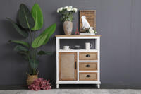 Ready to ship multi function white solid wood storage 3 drawers 1 door cabinet with shelf for living room A62 INNOVA HOME